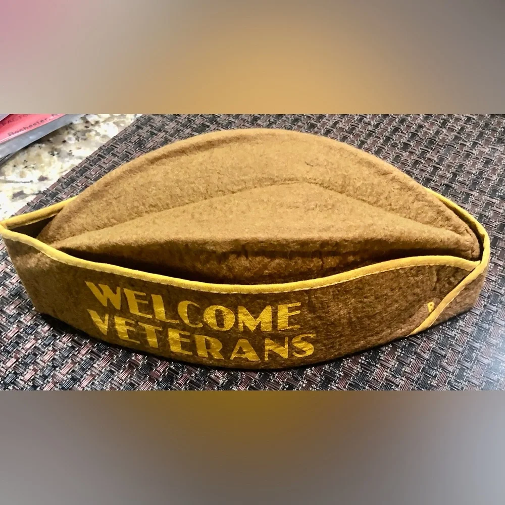 “Welcome Veterans” Brown and Yellow Vintage Garrison Caps